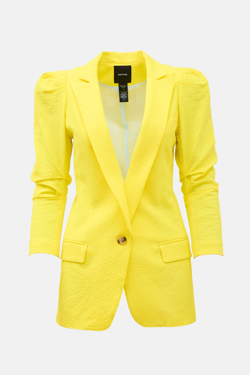Smythe Seersucker Scrunch Sleeve Blazer