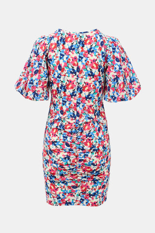 Smythe Seersucker Floral Mini Dress