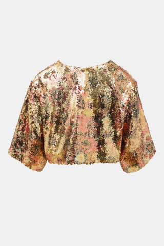 Smythe Sequin Floral Crop Top