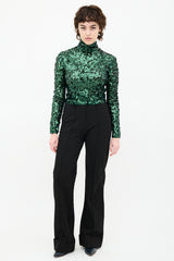 Smythe Sequin Mock Neck Top