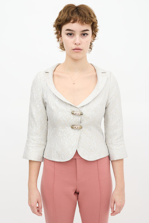 Smythe Silver & Gold Satin Embroidery Blazer