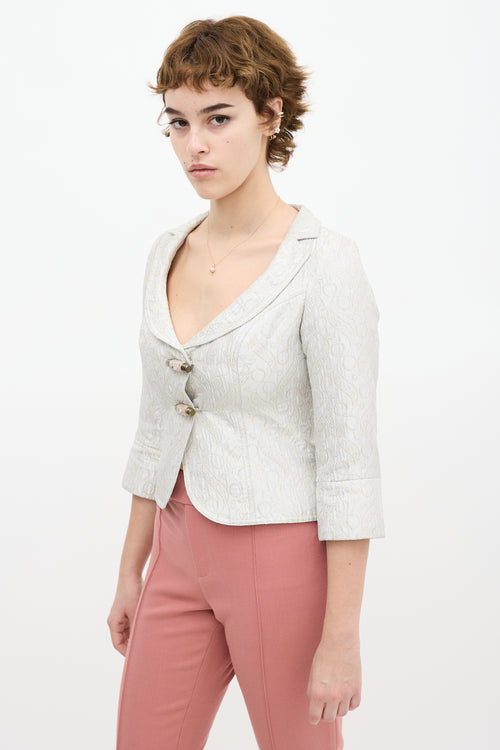 Smythe Silver & Gold Satin Embroidery Blazer