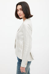Smythe Metallic Linen One Button Blazer