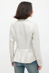 Smythe Metallic Linen One Button Blazer