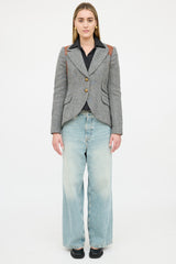 Smythe Tweed Leather Panelled Blazer