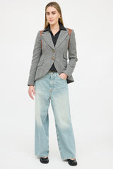 Smythe Tweed Leather Panelled Blazer