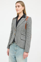 Smythe Tweed Leather Panelled Blazer