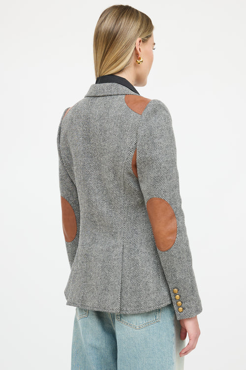 Smythe Tweed Leather Panelled Blazer