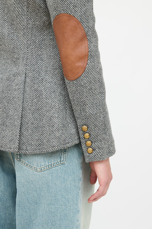 Smythe Tweed Leather Panelled Blazer