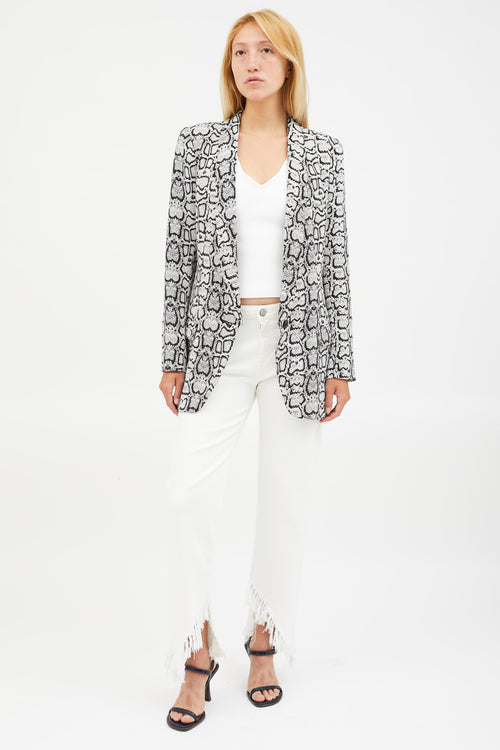 Smythe Printed Long Shawl Blazer