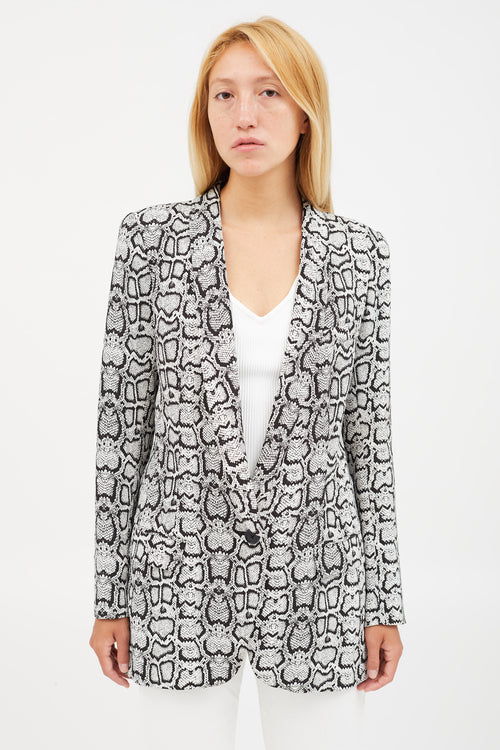 Smythe Printed Long Shawl Blazer