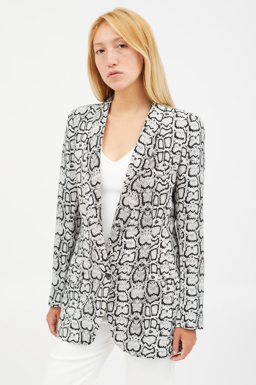 Smythe Printed Long Shawl Blazer