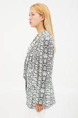 Smythe Printed Long Shawl Blazer