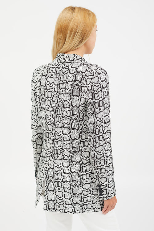 Smythe Printed Long Shawl Blazer