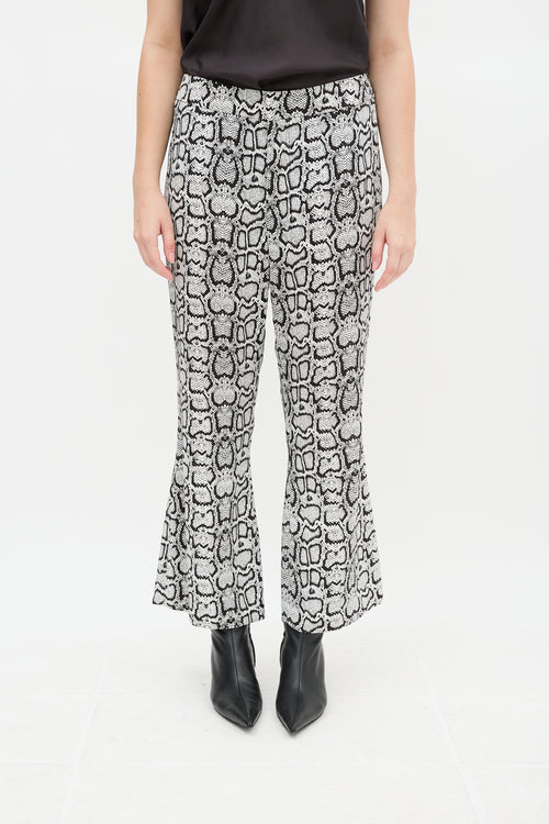 Smythe White & Black Printed Cropped Pant