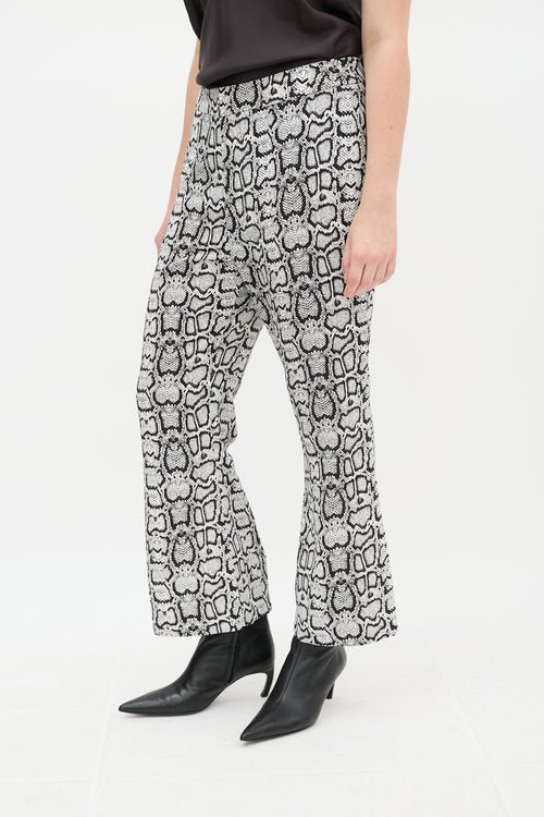 Smythe White & Black Printed Cropped Pant