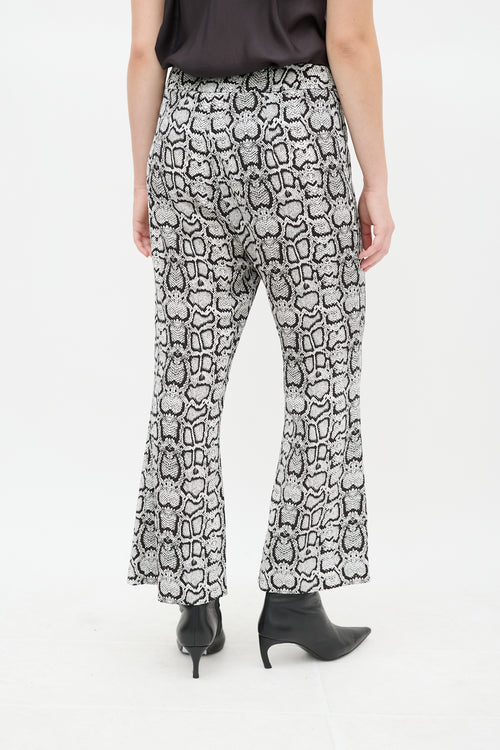 Smythe White & Black Printed Cropped Pant