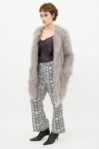 Smythe White & Black Printed Cropped Pant