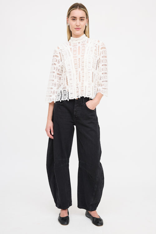 Smythe Floral Lace Panel Top