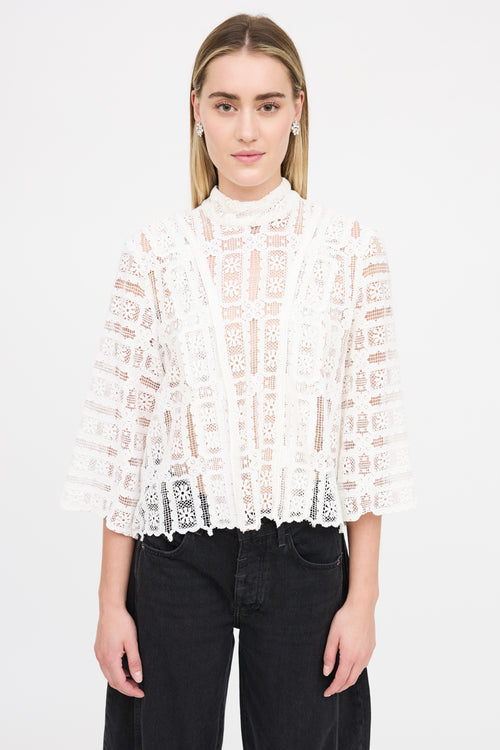 Smythe Floral Lace Panel Top