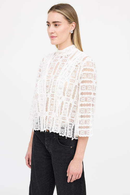 Smythe Floral Lace Panel Top
