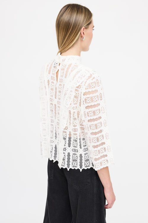 Smythe Floral Lace Panel Top