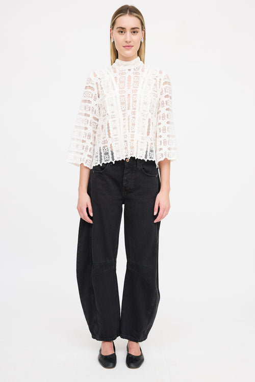 Smythe Floral Lace Panel Top