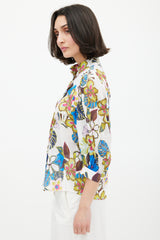 Smythe White & Multi Floral Frontier Blouse