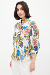 Smythe White & Multi Floral Frontier Blouse