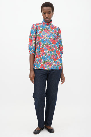 White & Multicolour Floral Shirt