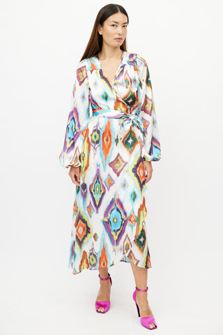 Smythe White & Multicolour Wrap Dress