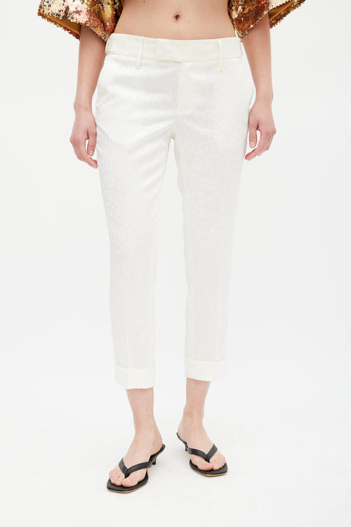 Smythe White Printed Capri Trouser
