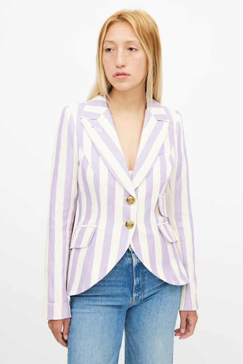 Smythe White & Purple Stripe Blazer