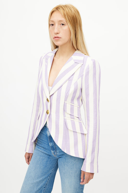 Smythe White & Purple Stripe Blazer