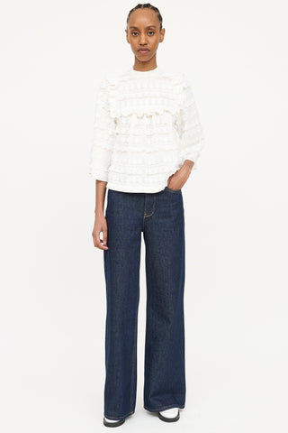 Smythe Appliqué Embroidered Ruffle Top