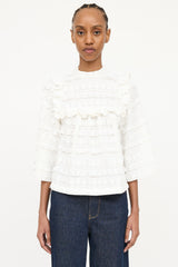Smythe Appliqué Embroidered Ruffle Top