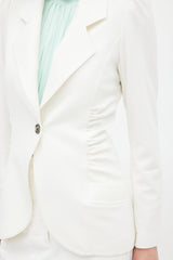 Smythe Seersucker Ruched Blazer