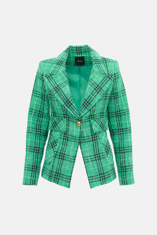 Smythe Wool & Linen Check Blazer