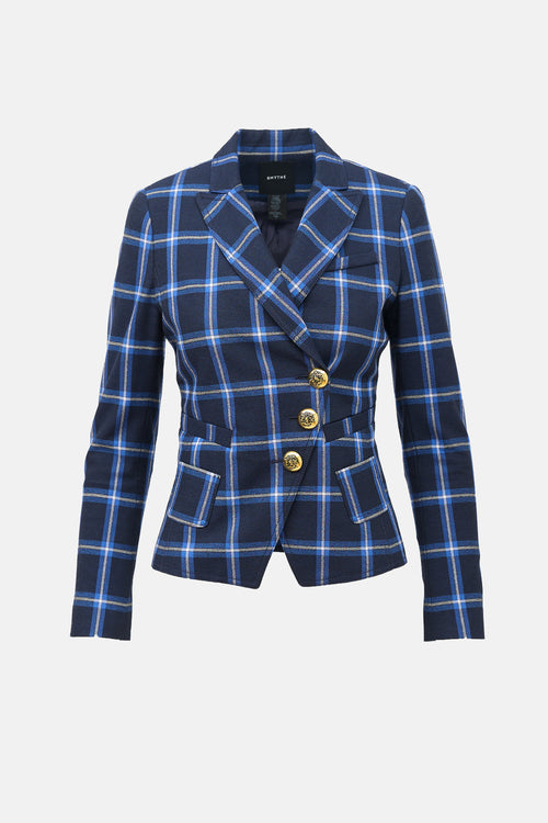Smythe Wrap Windowpane Blazer