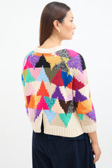 Smythe X Augden Cream & Multi Triangle Knit Sweater