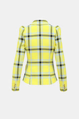 Smythe Plaid Single Button Blazer