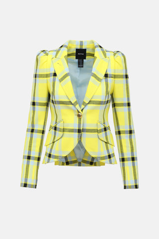 Smythe Plaid Single Button Blazer