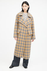 Smythe Yellow & Grey Wool Plaid Coat