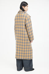 Smythe Yellow & Grey Wool Plaid Coat