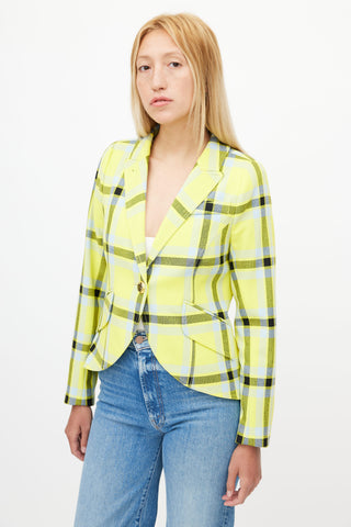 Smythe Yellow & Multicolour Check Blazer