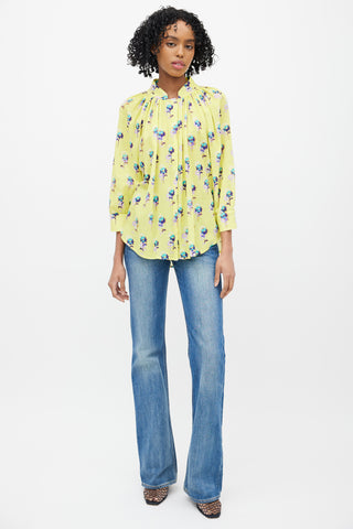 Smythe Yellow & Multicolour Floral Top