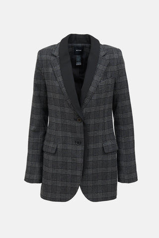 Smythe Double Collar Check Blazer