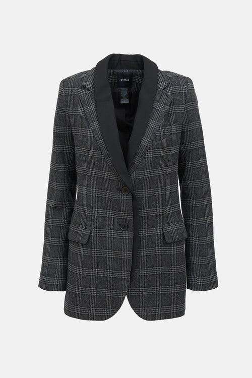 Smythe Double Collar Check Blazer