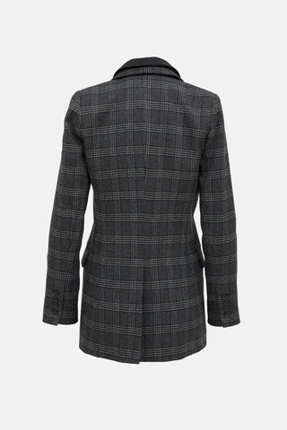Smythe Double Collar Check Blazer