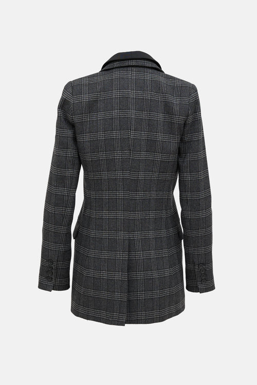 Smythe Double Collar Check Blazer